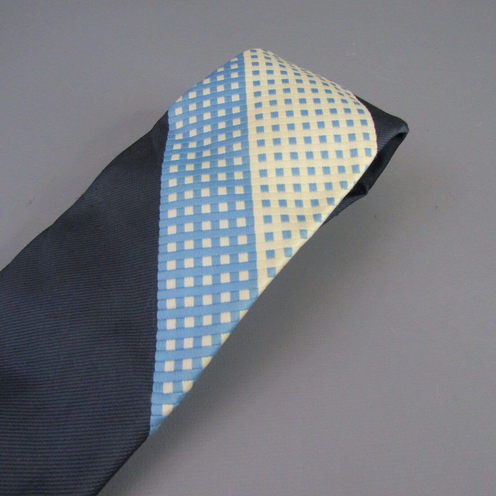 Vintage Don Loper Of California Supra Tie Blue Shades Necktie Colorblock Striped - Image 4